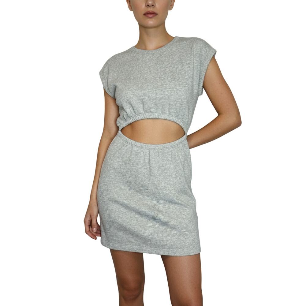 OFFLINE by Aerie Gray Cut Out Weekend Fleece Dress Cotton Women’s XS NWT